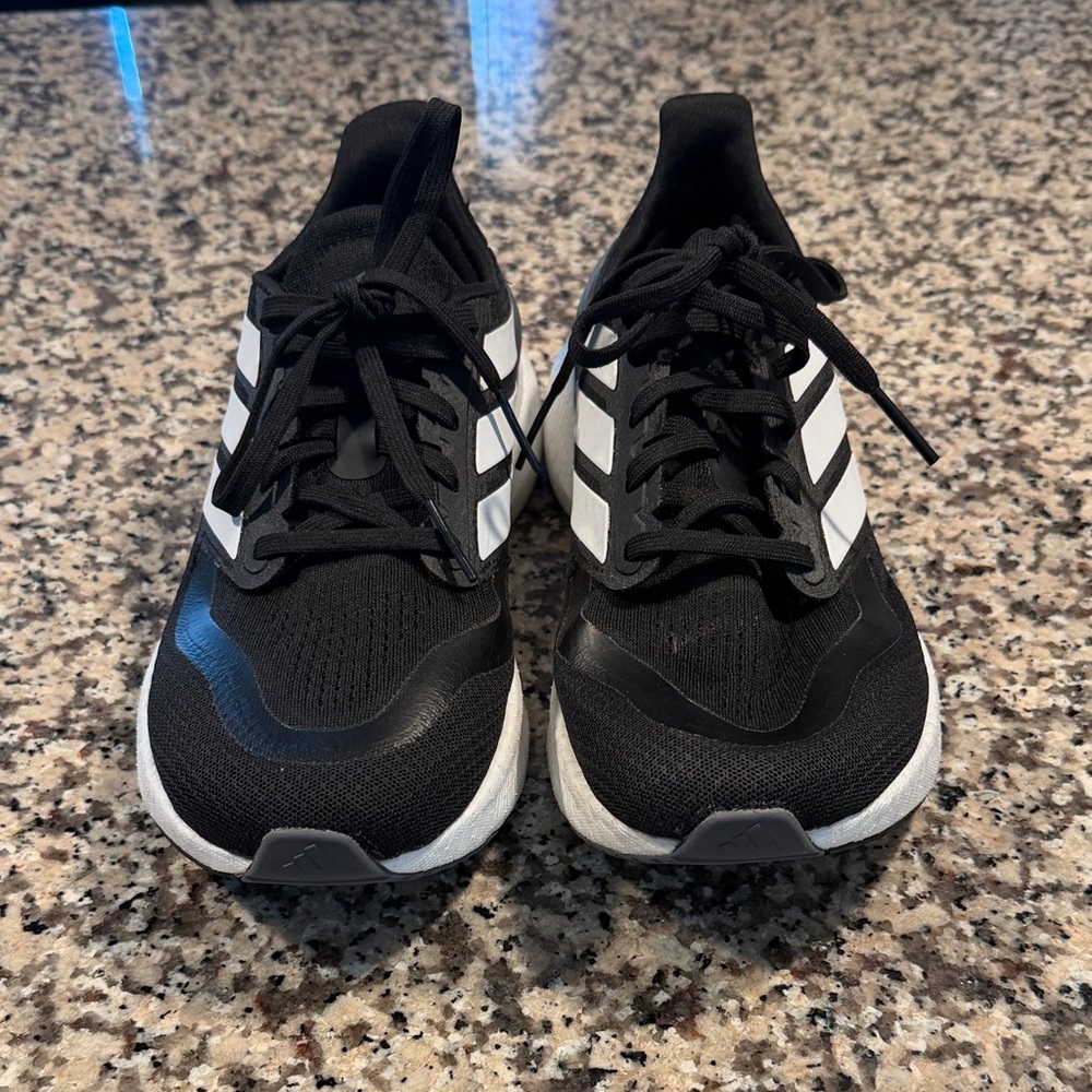 adidas Black with White Pure Boost Running Shoes